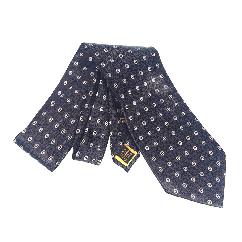 Donald J. Trump Signature Collection Silk Tie Navy Geometric Medallion